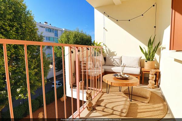 Appartement à vendre Marseille 3 pièces lumineux traversant calme loggia balcon sans travaux  stationenment facile