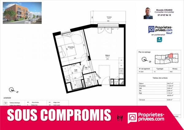 Appartement Guilvinec 2 pièce(s) 44.69 m2