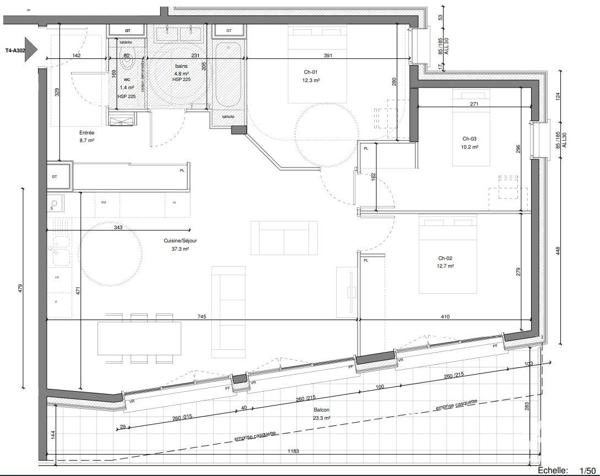 Appartement à vendre 4 pièces 87 m² Eybens