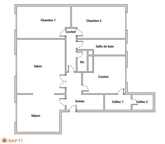 Appartement 3 pièces 77m² traversant avec vue dégagée au dernier étage