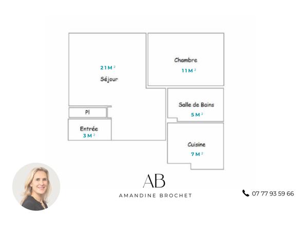 Appartement 2 pièces - 47 m²