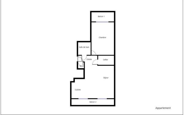 Appartement à vendre    2 pièces •  Cannes