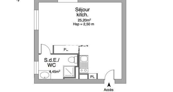 Location Studio 29.65 m² - Le Mans 72000