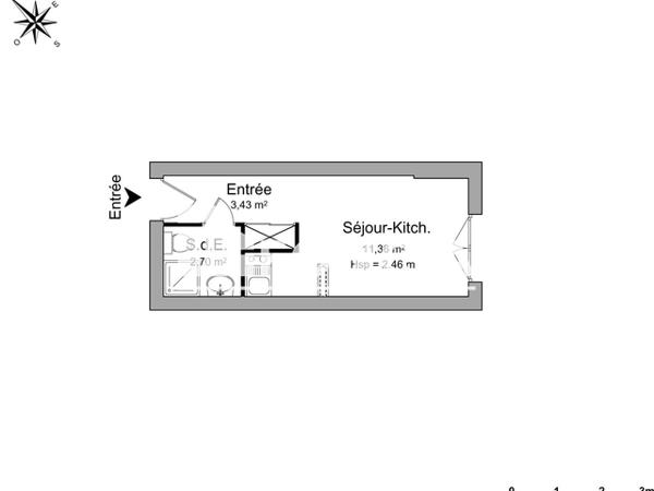 Location Studio 17.49 m² - 42 RUE DU MAIL Rouen 76100