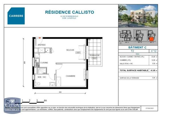 Appartement à louer 2 pièces 41.05m² La Norville (91290)