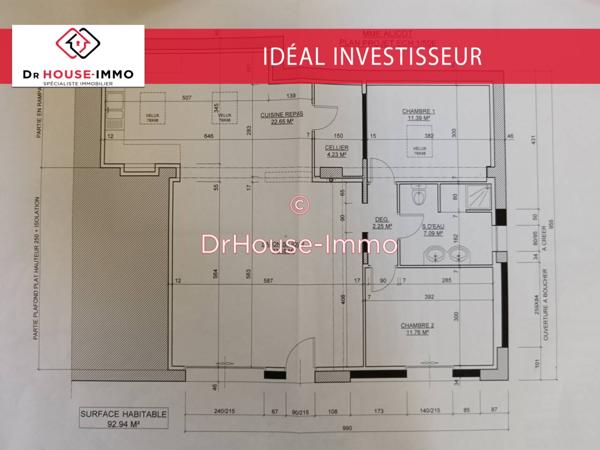 Maison à vendre 3 pièces de 60 m²