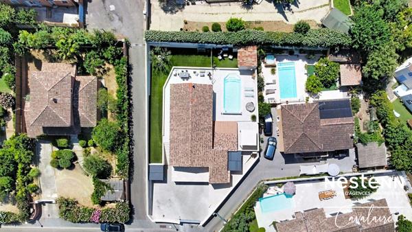 Maison contemporaine à Cogolin aux prestations de qualité, 3 chambres + studio indépendant, piscine et SPA et double garage