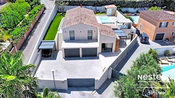 Maison contemporaine à Cogolin aux prestations de qualité, 3 chambres + studio indépendant, piscine et SPA et double garage