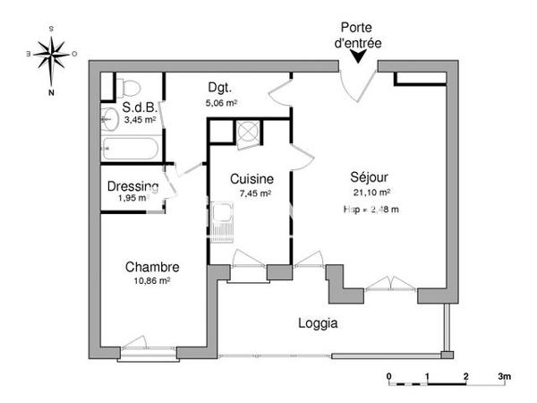 Location Appartement 2 pièces 49.87 m² - LE CLOS DU MONT BLANC Savigny Le Temple 77176