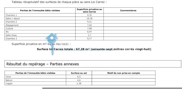 Appartement 4 pièce(s) 3 chambre(s) 67.28 m²