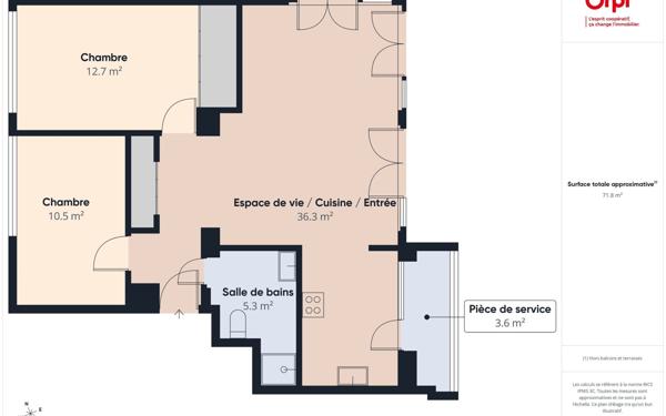 Appartement à vendre    3 pièces • 68,34 m2 Chambéry