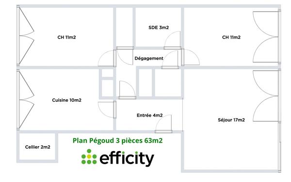 Appartement
         3 pièces
        - 63 m² Exclusivité 250 000 € *