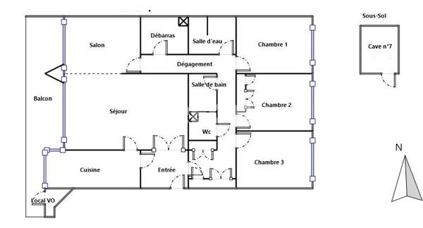 ORLEANS (45) - Gare - "Victor" - Appartement à rénover T4 109.70 m² - Cave - 2 places de parking - Isolation e