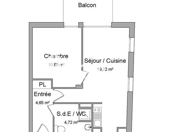 Location Appartement 2 pièces 39.48 m² - 34 RUE DE LA GRANGE AU LOUP Nantes 44000