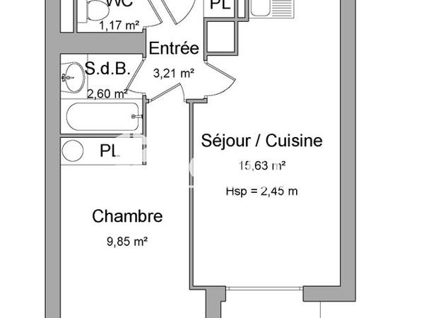 Location Appartement 2 pièces 32.58 m² - 16 RUE MERLANDOU Bergerac 24100