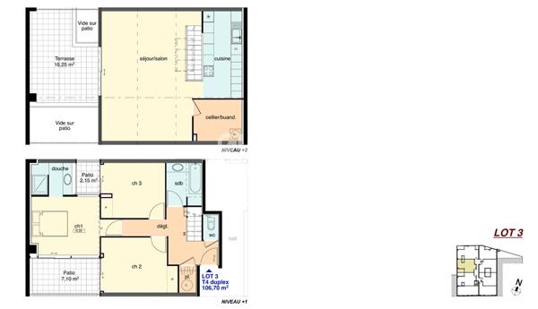 Loft duplex avec terrasse