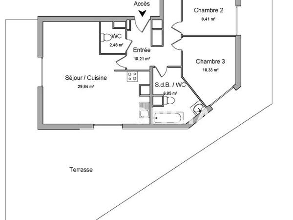 Location Appartement 4 pièces 80.51 m² - RCE LES JARDINS DU PRADAS Merignac 33700