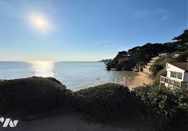 Pornic Joselière, plage de la Birochère, studio face mer, cave, garage, terrasse