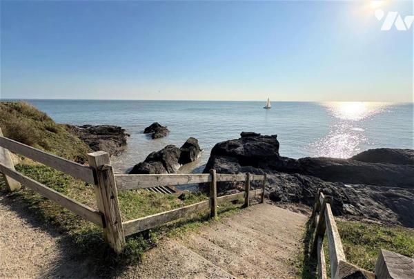 Pornic Joselière, plage de la Birochère, studio face mer, cave, garage, terrasse