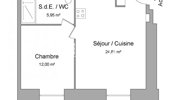 Location Appartement 2 pièces 42.8 m² - Vernon 27200