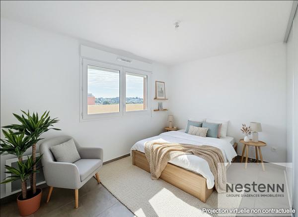 Appartement Neuf Montpellier, TVA 5,5 %, 3 pièces neuf de 66 m² avec terrasse de 12m², une place de parking