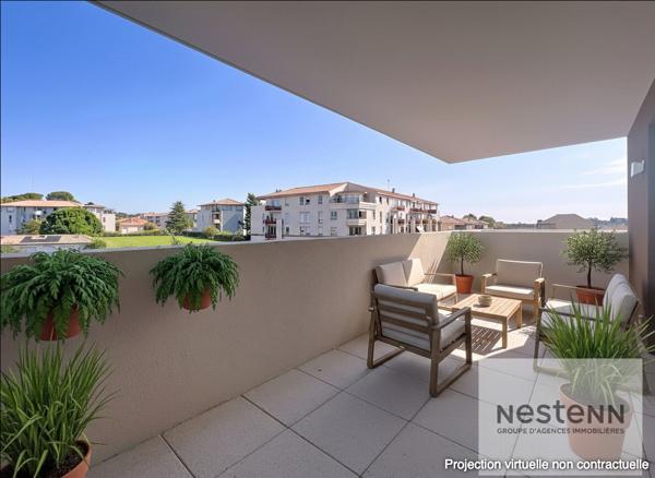 Appartement Neuf Montpellier, TVA 5,5 %, 3 pièces neuf de 66 m² avec terrasse de 12m², une place de parking