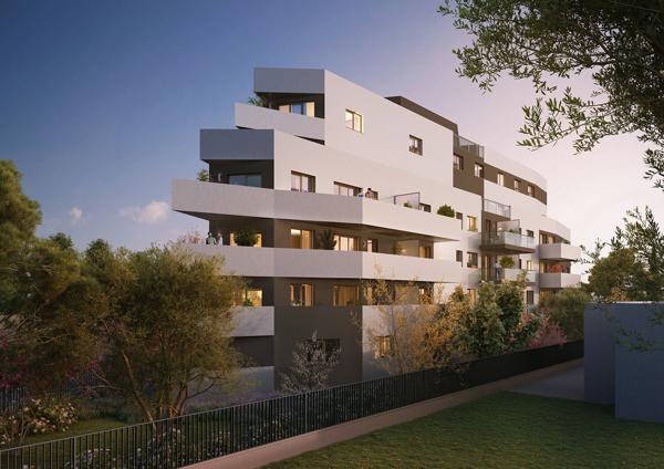 Appartement Neuf Montpellier, TVA 5,5 %, 3 pièces neuf de 66 m² avec terrasse de 12m², une place de parking