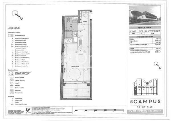 Appartement · Location Montpellier (34090) 1 pièce · 28m²