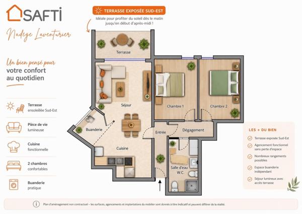 Appartement T3 lumineux avec terrasse et vue mer