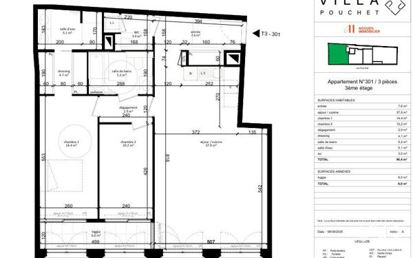 Appartement à vendre 3 pièces 90 m² Paris 17