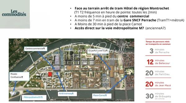 Appartement T4 de standing avec balcon vue dégagée au 8e étage – Lyon Confluence