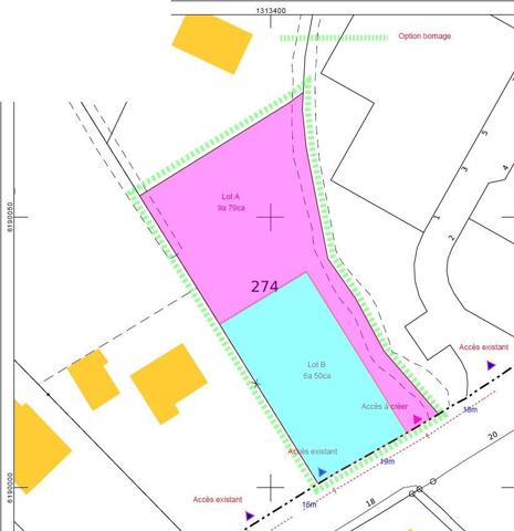 Terrain proche centre-ville d'environ 650m² non viabilisé (lot B)
