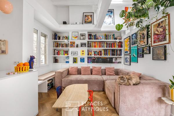 Dernier étage sous les toits repensé par architecte dans le Haut Marais