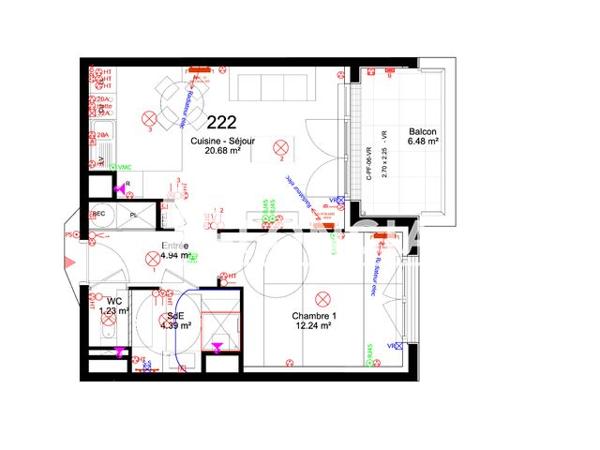 Location Appartement 2 pièces 43.5 m² - 1, 2, 3, 4, 5, 6, 8, 10, 12, 14, 16 rue des Bâtisseurs, 6, 8 rue Saint Nicolas Caen 14000