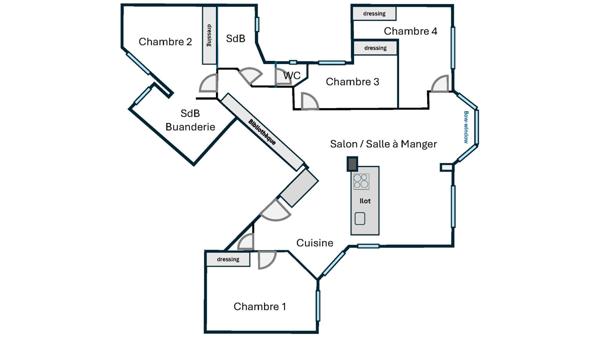 Superbe appartement 5 pièces à vendre à La Garenne-Colombes, 5ème étage, exposition sud €782 500 ** - Référence 13762