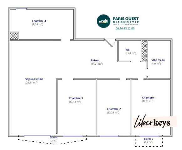 5 pièces de 82,53m² - balcon et parking - parfait état !