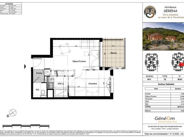 À vendre Appartement 2 pièces 40.74 m² - La Plagne Tarentaise 73210