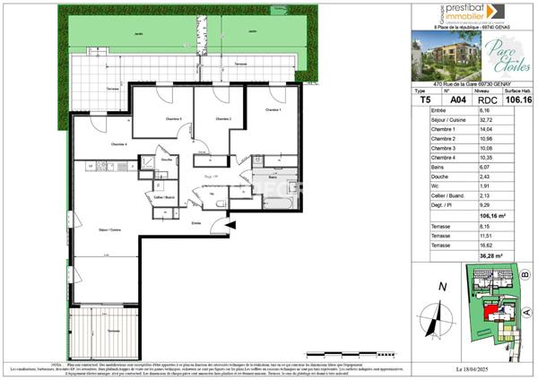 Achat appartement Genay - 5 pièce(s) - 106 m² - 465 000 €