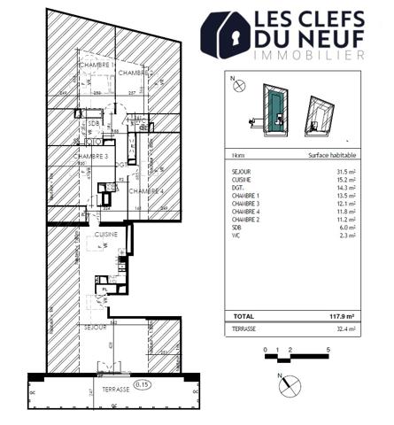 Appartement L Union 5 pièces 118 m2 + 34m² de Terrasse !