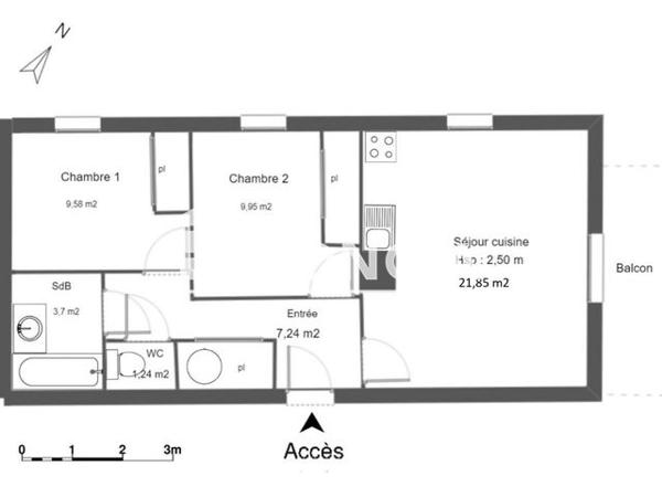 Location Appartement 3 pièces 53.56 m² - 10BIS RUE PIERRE MENDES FRANCE Castelsarrasin 82100