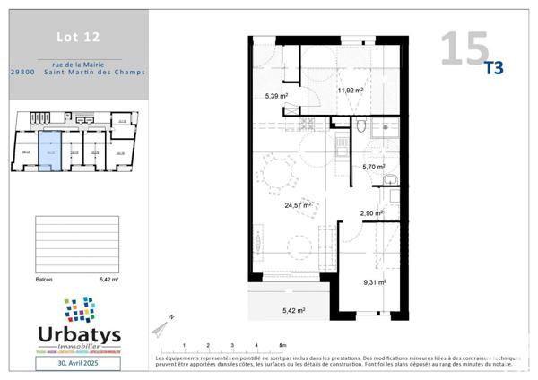 Appartement à vendre 3 pièces 59 m² Saint-Martin-des-Champs
