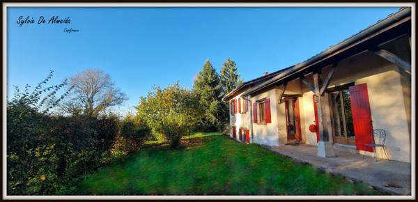 Propriété à vendre PONT DE VEYLE (01) 16,5 Ha, vue, maison 145 m², ferme à rénover 170 m², pigeonnier, hangar, équestre