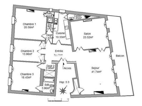 Location Appartement 5 pièces 150.4 m² - 62 BOULEVARD DU ROI RENE Aix-en-provence 13100