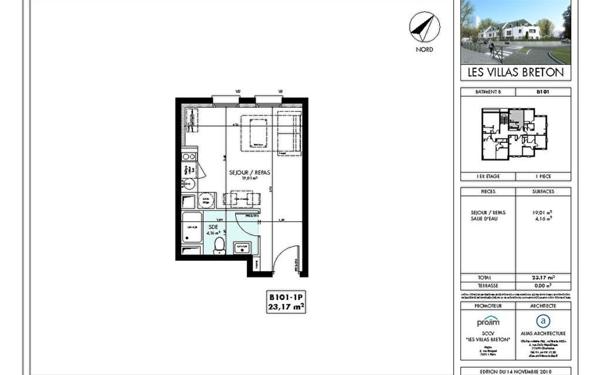 Appartement à louer    1 pièce • 23,17 m2 Melun