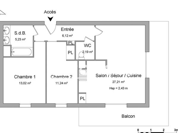 Location Appartement 3 pièces 65.01 m² - ILOT F Brest 29200