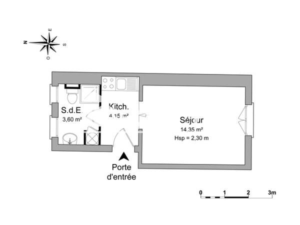 Location Studio 22.1 m² - 14 RUE DU BAIN AUX PLANTES Strasbourg 67000