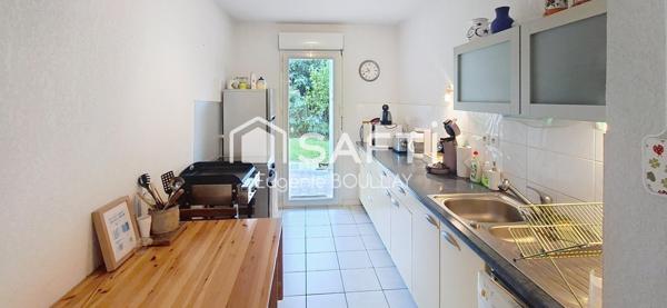 Appartement T3: accès direct au garage, terrasse, jardin