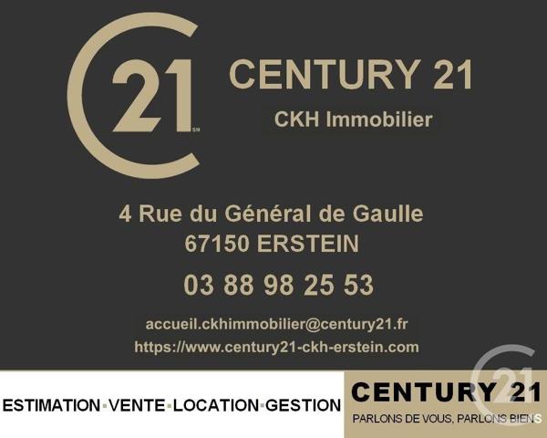 Appartement F3 à vendre  3 pièces - 56,92 m2 ERSTEIN - 67