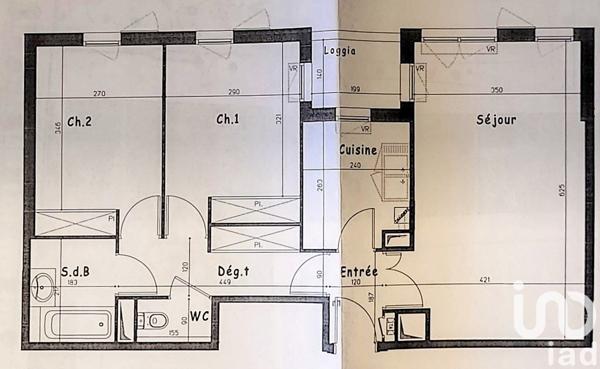 Appartement 3 pièces de 65 m² à Les Mureaux (78130)