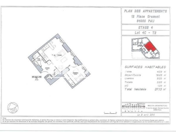 Location Appartement 2 pièces 37.1 m² - 12 PLACE GRAMONT Pau 64000